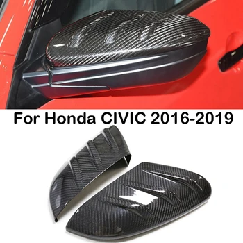 Актуализация на Истински Въглеродни Влакна За Honda Civic 2016-2020 Вратата на Колата на Огледалото за Обратно виждане на Капака на Кутията Aotu Модификация Огледала за обратно виждане