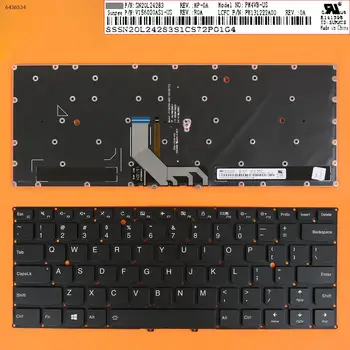 Американската QWERTY Нова работа на смени Клавиатура за лаптоп Lenovo Yoga 910-13IKB Yoga 5 pro Черен цвят с осветление и БЕЗ рамка
