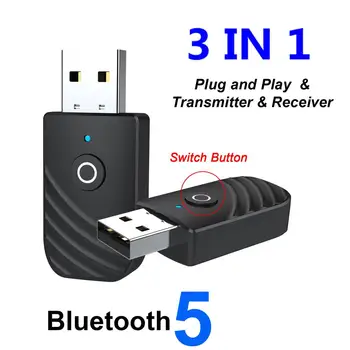 Аудиоприемник-предавател, безжичен аудиоадаптер Bluetooth, USB ключ за телефон, таблет, телевизор, КОМПЮТЪР, автомобил динамика Aux вход, слушалки, MP3, MP4