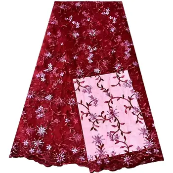 Африканска 3d декорация от тъкани Бродирани тюл Окото Лейси тъкан на завесата лейси плат Швейцария 2023 вечерни дамски рокли за сватба