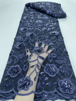 Африканска лейси плат с бродерия 2023, нигерийски дантела, сватбена благородна лейси плат от френски тюл за женски рокли