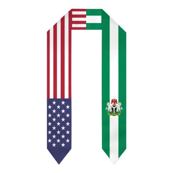 Бала колан Нигерия и САЩ, орар с флага на Съединените Щати, шалове, маски за завършилите, подаръци за международна студентска гордост Scraf