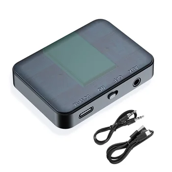 Безжичен предавател-приемник, съвместим с Bluetooth, аудиоадаптер 5 0 2-в-1 с конектор 3-5 мм за слушалки слушалки