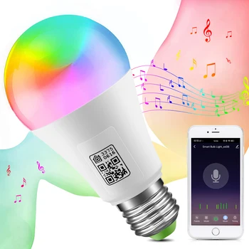 Безжична WiFi лампа с гласов контрол E27 9 W 110 В На 220 В приложението Smart House Wake up led лампа Съвместима с Алекса Echo и Google Home