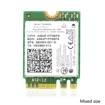 Безжична връзка-Безжичната карта AC M2 2,4 G / 5 Gbit/ s, двойна лента 1200 М Bluetooth съвместим адаптер Wlan 7265 7256NGW WIFI
