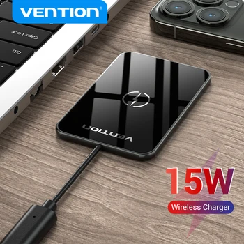 Безжично зарядно устройство Vention мощност 15 W за iPhone 13 12 Max, безжична зарядно устройство ще захранване на таблото за Xiaomi Samsung, Huawei Airpods, бързи безжични зарядни устройства