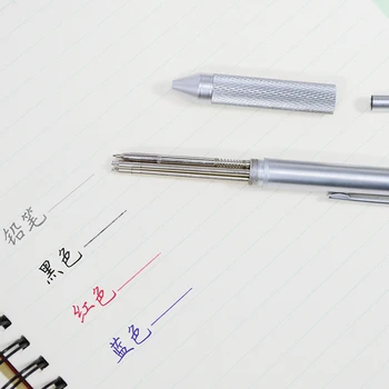Безплатна доставка M & G цельнометаллическая многофункционална дръжка, автоматичен молив цветна химикалка писалка за изучаване на канцеларски материали ADPY3501 с подарък кутия