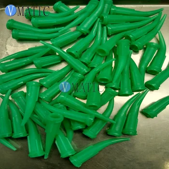 Безплатна доставка на Качеството на 100шт 18 г зелен TT огъване на тънки извити дозиращи пластмасови накрайници за игли