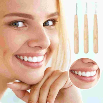 Биоразлагаемая дръжка, препарат за почистване на межзубных скоби, е средство за дълбоко почистване, средство за грижа за клечки за зъби 30шт 10мм