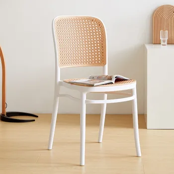 Битови Пластмасови столове С Удебелени и минималистичной облегалката на Стола Могат да се Опаковат в стекове За Улични Симулационни плетени столове от ратан