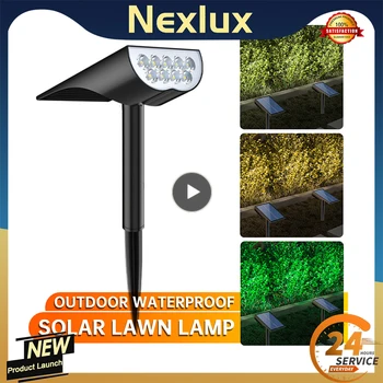 Бяла проекционная лампа с автоматично осветление на тревата, ландшафтна лампа, водоустойчив слънчева лампа за тревата, заземляющая вилица, домашно осветление, градински декорации