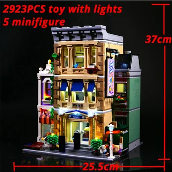 В присъствието на нов полицейски участък Град StreetView Модулни строителни блокове, Тухли, играчка за рождения ден на Коледна играчка, подарък за дете Съвместимост 10278