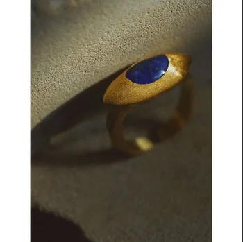 Винтажное модно индивидуално пръстен със синьо цирконием, Унисекс, прост отворен пръстен в стил пънк, банкетни бижута, аксесоари, подаръци