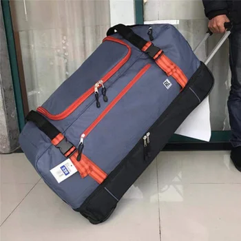 Високо качество за дълги пътувания, 30-инчов оксфорд чанта за багаж с колела в чужбина, сгъваема куфар-количка