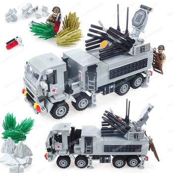Военна модерна броня S1 на Оръдието In One Defense Sky Car Градивен елемент на армейските фигурки Модели на оръжия и оборудване за Детски подаръци, играчки за момчета