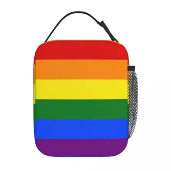 Гей гордост с флага ЛГБТК, ЛГБТ стоки, изолирано чанта за обяд, пътна кутия за храна, мултифункционален, модерен термохолодильный обяд-бокс