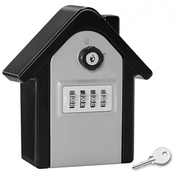 Голяма анти-кражба на кутия за ключове с парола, 4-значная комбинация, стенни метална кутия за ключове, подходяща за многократна употреба, кутия за ключове