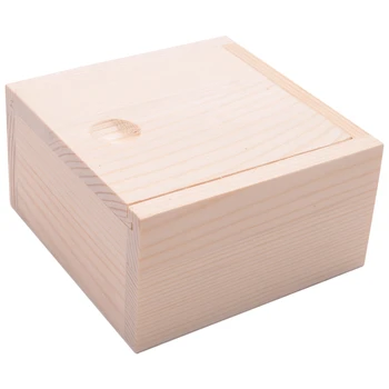 Гореща малка проста дървена кутия за съхранение на бижута, малки джаджи, подарък дървени цвят