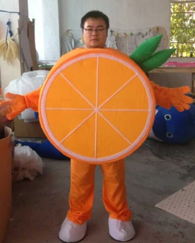 Горещо нов костюм талисман с оранжеви плодове, костюм на свободен размер, карнавалните костюми, костюм за парти с анимационни герой
