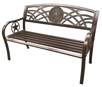 Градинска пейка Leigh Country с печат на щата Тексас бронзови Метални столове стол с възможност за сгъване на облегалката походный уличен стол