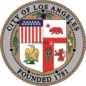 Градска печат на Лос Анджелис, Калифорния (САЩ), vinyl стикер, вырезанная печат