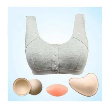 Гърдите постоперативни сутиен от рак на гърдата бельо повдигащ от рак на млечната жлеза сутиен от изкуствена памук с подплата, без стоманени пръстени сутиен с джоб D1012