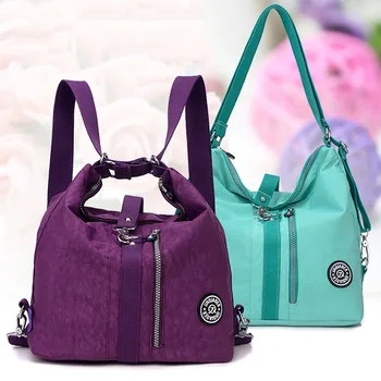 Дамска чанта 3 в 1, многофункционална раница, чанта през рамо, найлон тъканно чанта-тоут, множество пазарска чанта, дамска чанта през рамо