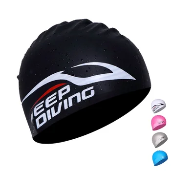Дамски силикон водоустойчив шапка за плуване, за защита на дълга коса, высокоэластичная защита на ушите, шапки за сърфиране, гмуркане, басейн