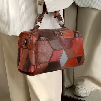 Дамски чанта от телешка кожа, дизайнерски ежедневни дамски чанти от естествена кожа, елитен марка, многопластова чанта през рамо, малка чанта-тоут
