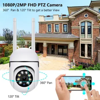 Двухдиапазонная IP камера за нощно виждане Smart Home Wifi Camera 2023 с камери за наблюдение с откриването на движението, безжична камера видеонаблюдение