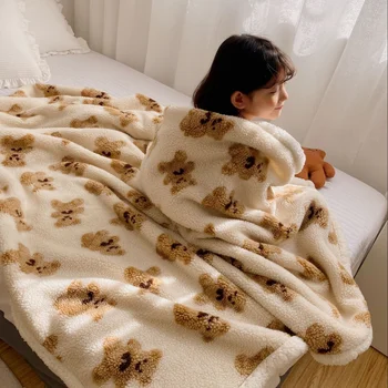 Двухслойное бархатное одеяло Pongee Feeling от агнешко месо, бархатное одеяло Шу, покривка за дивана, одеяло от памук, кадифе, топло утолщенное детско