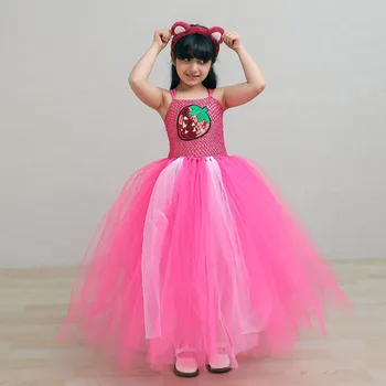 Детски рокли с ягоди мече за момичета, костюм за Хелоуин за деца, костюм на принцеса, рокля пакетче, костюм за cosplay