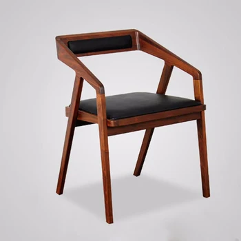 Дизайн на стола за почивка по средата на века Модерен стол за почивка в скандинавски стил и Цвят на дървото с черни мебелями Мебели за дома AA50