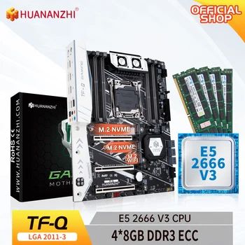 Дънна платка HUANANZHI X99 TF Q LGA 2011-3 XEON X99 с процесор Intel XEON E5 2666 v3 с комбиниран комплект памет от 4 *8G DDR3 RECC