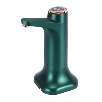 Електрическа помпа за бутилки с вода с базовия USB-диспенсером за вода, преносим автоматично дозиране система за бутилки с кофа за вода - зелен