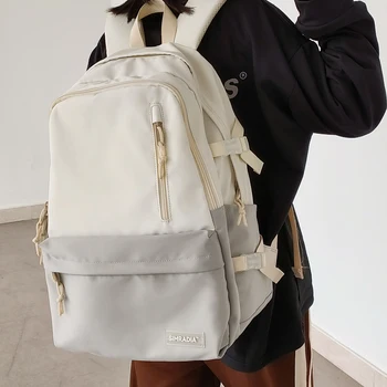 Жена раница, училищен чанта за момичета, студентски, училищни раници, однотонная дамска чанта с множество джобове, чанта за книги