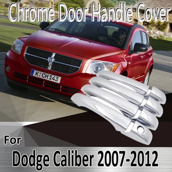 За Dodge Caliber 2007 ~ Луксозен 2012 2008 2009 2010 етикети за стайлинг на коса, украса, хромирана рамка, която дръжка, капак, ремонт на автомобилни аксесоари