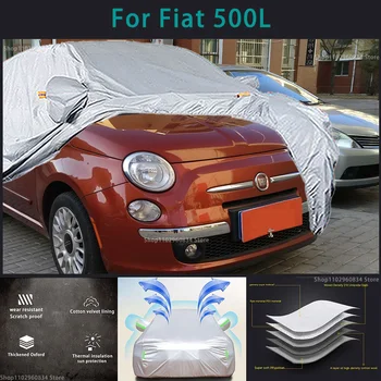 За Fiat 500L 210T Пълни Автомобилни Седалките Външна UV Защита От Слънцето Прах, Дъжд, Сняг Защитен Антиградовый Automobile Калъф Auto Черен Калъф