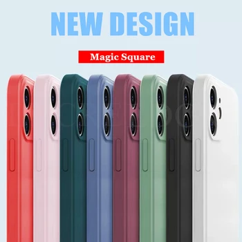 За iphone 13 Pro Калъф Magic Square Силикон противоскользящий Оригинален Калъф За iphone 12 Pro Max iphone 12 Mini iphone SE 2020 11 Pro