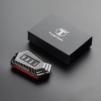 За Lexus RC300 IS250 RX450 2012-2020 Истински въглеродни влакна remote smart-ключодържател, калъф, черен/червен/сребрист 