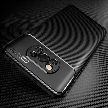 За PocoPhone X3Pro Калъф от матирана въглеродни влакна мек калъф За Poco X 3 X3 X4 Pro 5G NFC PocoX3Pro силиконови противоударные седалките
