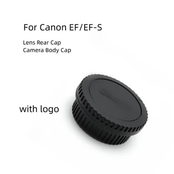 Задната капачка на обектива + капачка на тялото на фотоапарата със защита от прах от ABS-пластмаса, цвят черен за Canon EOS EF EFS 5DII 6D Аксесоари за фотоапарати