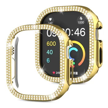 Защитен калъф с двоен диамант за Apple Watch Ultra 49 мм, калъф-броня за PC, калъф-хастар за iwatch ultra, аксесоари