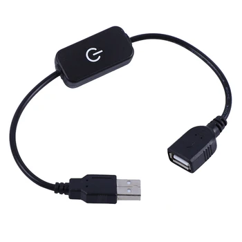 здрав USB-кабел с дължина 28 см с превключвател за включване/изключване и Удължаване на кабел за USB лампа USB-ac адаптер за захранване на вентилатора