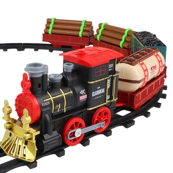 Имитация на Коледните влакове, определени железопътни линии, електрически вагон, детска електрическа железопътен, подарък за момче