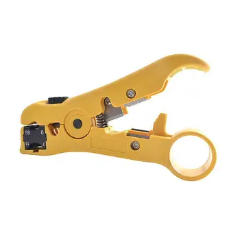 Инструмент за източване на коаксиален кабел Универсален нож за отстраняване на кабелни клещи за източване на инструмент за плоски или кръгли Cat5 UTP Cat6