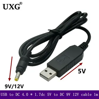 Кабел USB към DC 4,0*1,7 мм, включете 4,0x1,7 мм, USB Линия на увеличаване на капацитета от dc 5 До dc 9 В 12 В, нагоре модул, USB Конвертор, кабел-адаптер 100 см