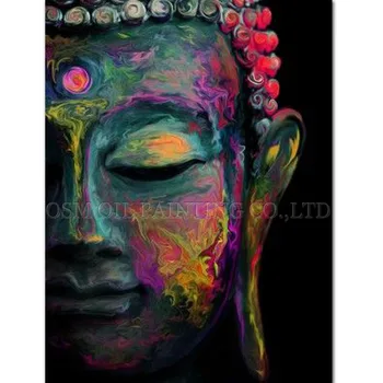 Квалифициран художник ръчно изработени Висококачествена и модерна живопис с маслени бои на Буда върху платно Красив портрет на Буда Живопис с маслени бои, за хол