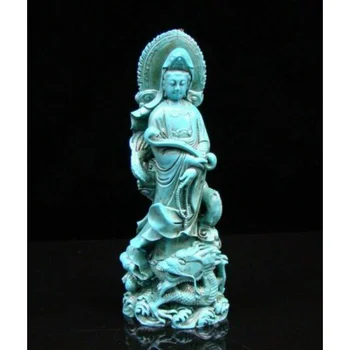 Китайска бяла статуетка ръчно изработени Гуаньинь Дракон Жуйи Изискан