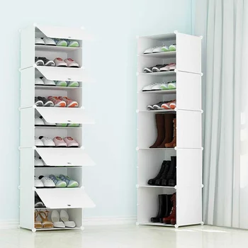 Комбинирана стойка за обувки, лесен шкаф за обувки, модерен минималистичен душ-многослоен прахоустойчив домакински шкаф за обувки